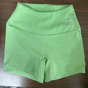 Lime green gymshark workout shorts